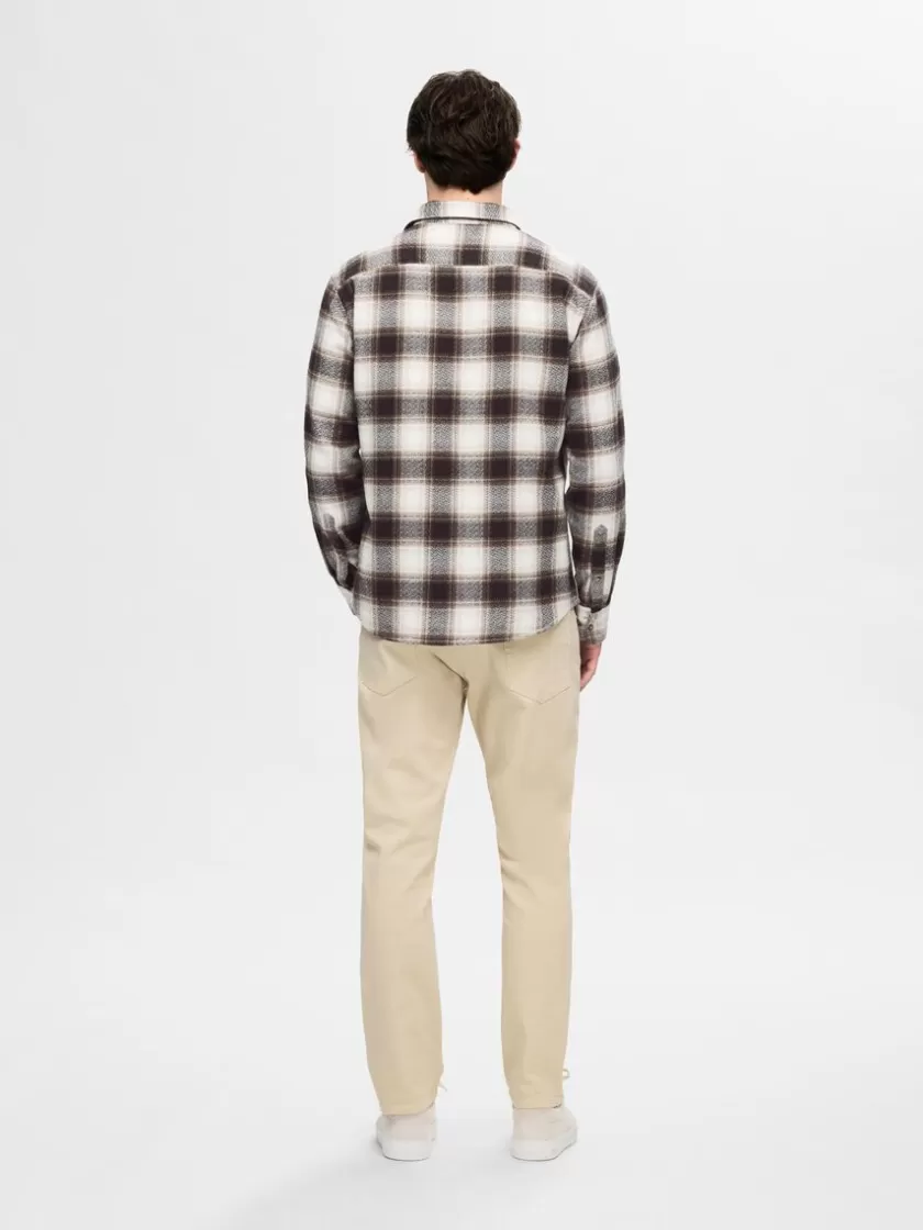 SELECTED 100% BOMULD FLANNEL-SKJORTE Brown Discount