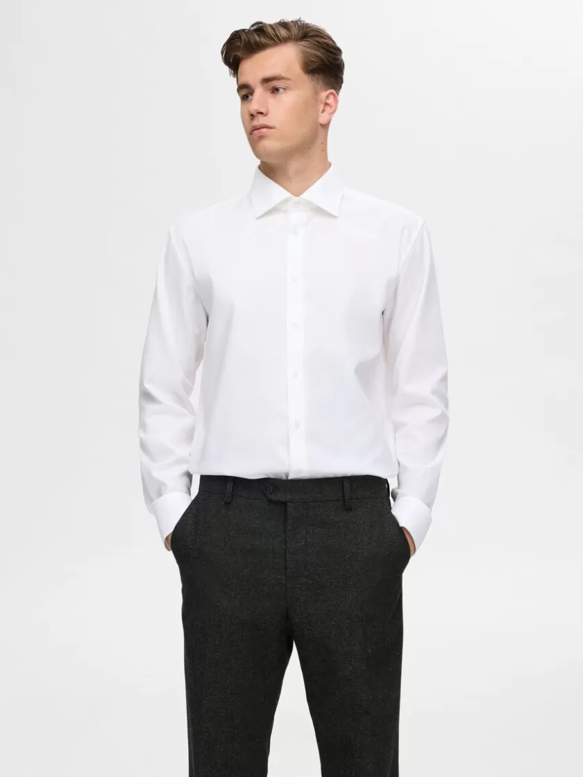 SELECTED 100% BOMULD SKJORTE White Cheap