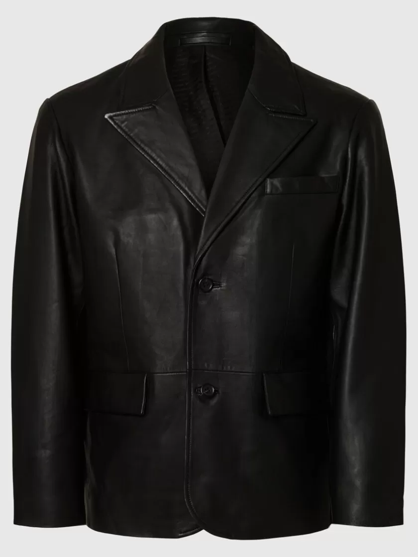 SELECTED 100% LÆDER BLAZER Black Outlet