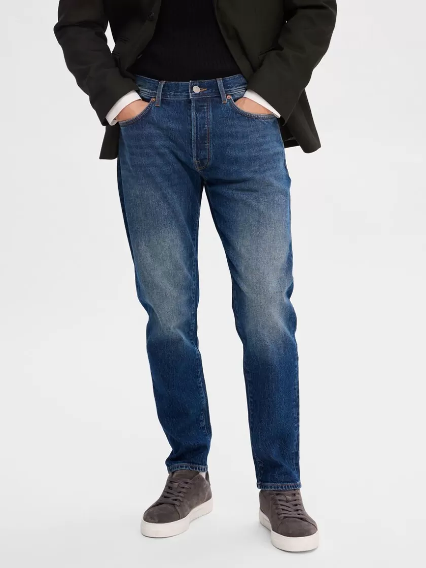 SELECTED 172 MØRKEBLÅ SLIM FIT JEANS Blue Flash Sale