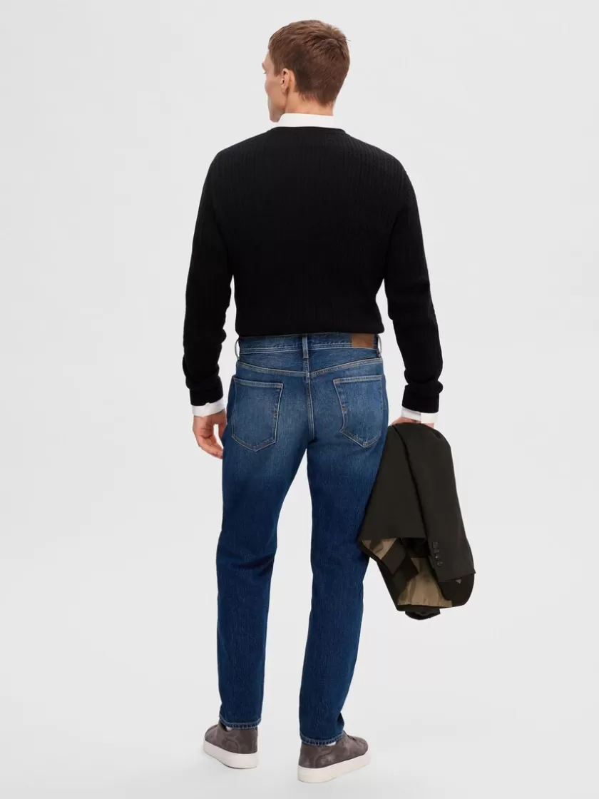 SELECTED 172 MØRKEBLÅ SLIM FIT JEANS Blue Flash Sale