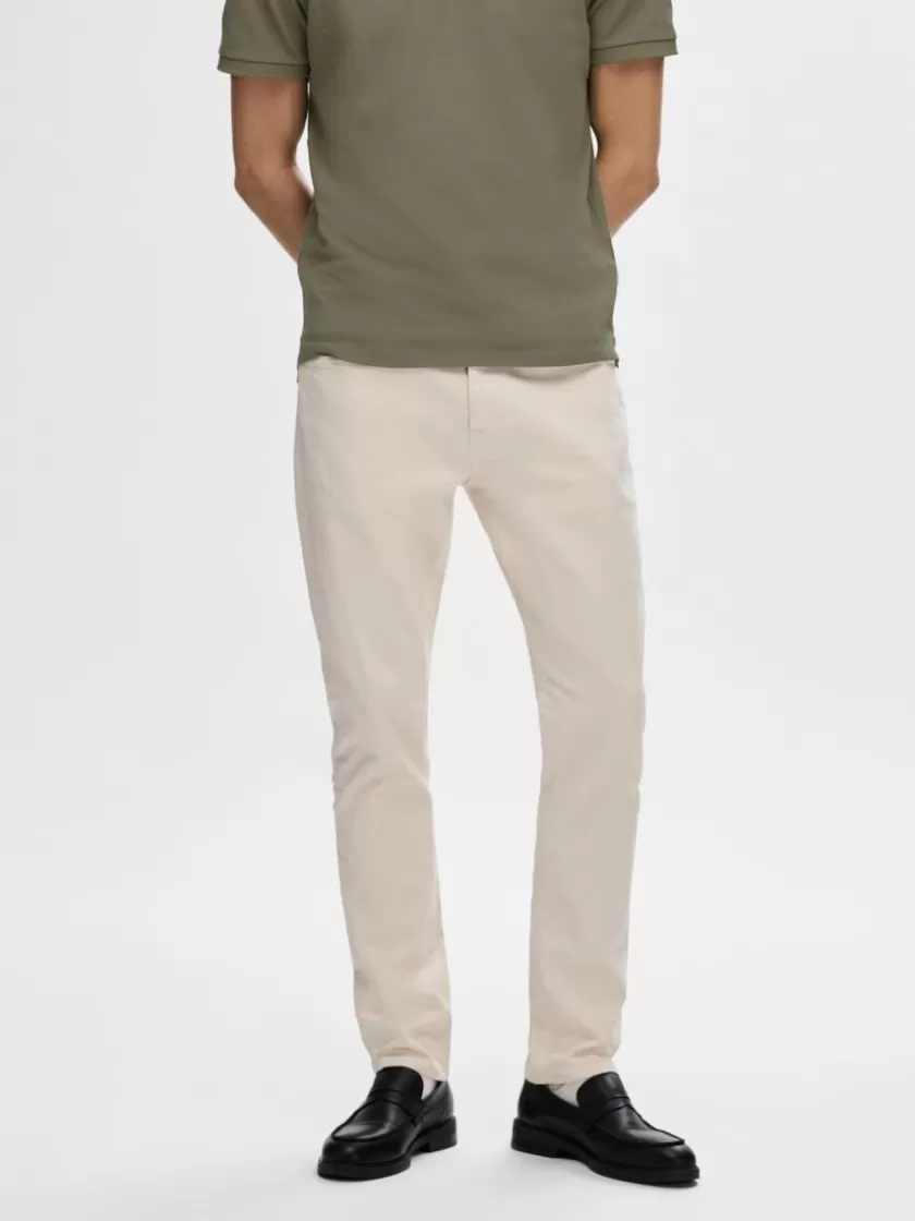 SELECTED 175 SLIM FIT CREAM JEANS Beige New