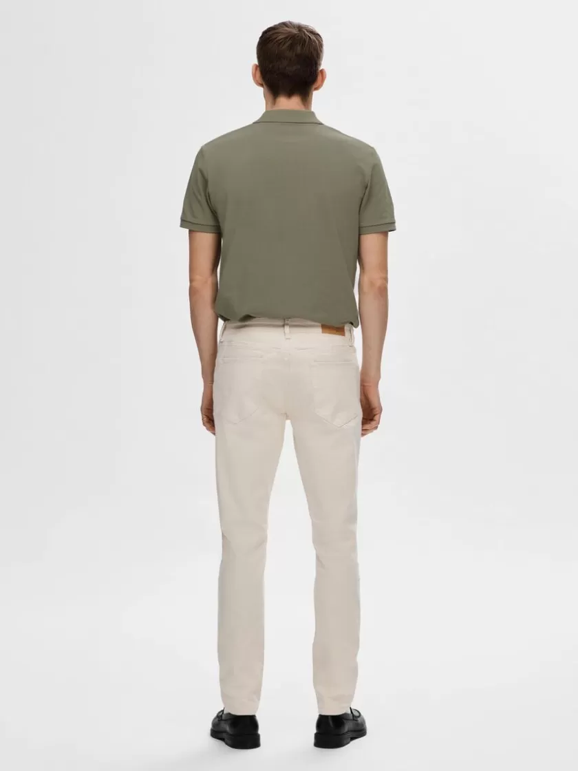 SELECTED 175 SLIM FIT CREAM JEANS Beige New