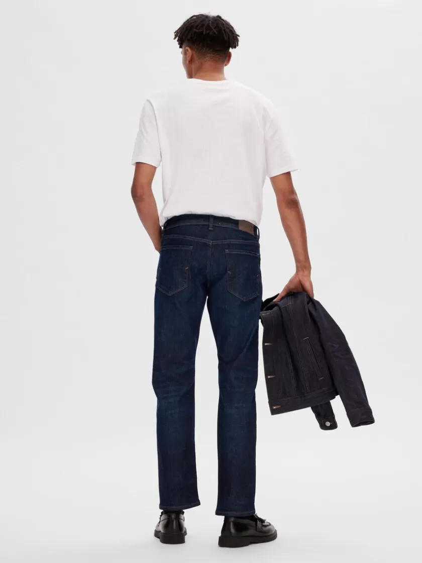 SELECTED 196 MØRKEBLÅ STRAIGHT FIT JEANS Blue Clearance