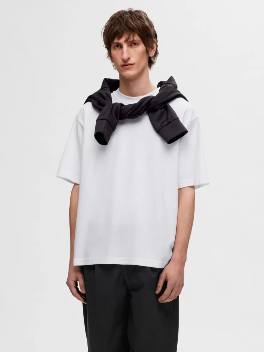 SELECTED 3 PAK T-SHIRT MED RUND HALS White Hot