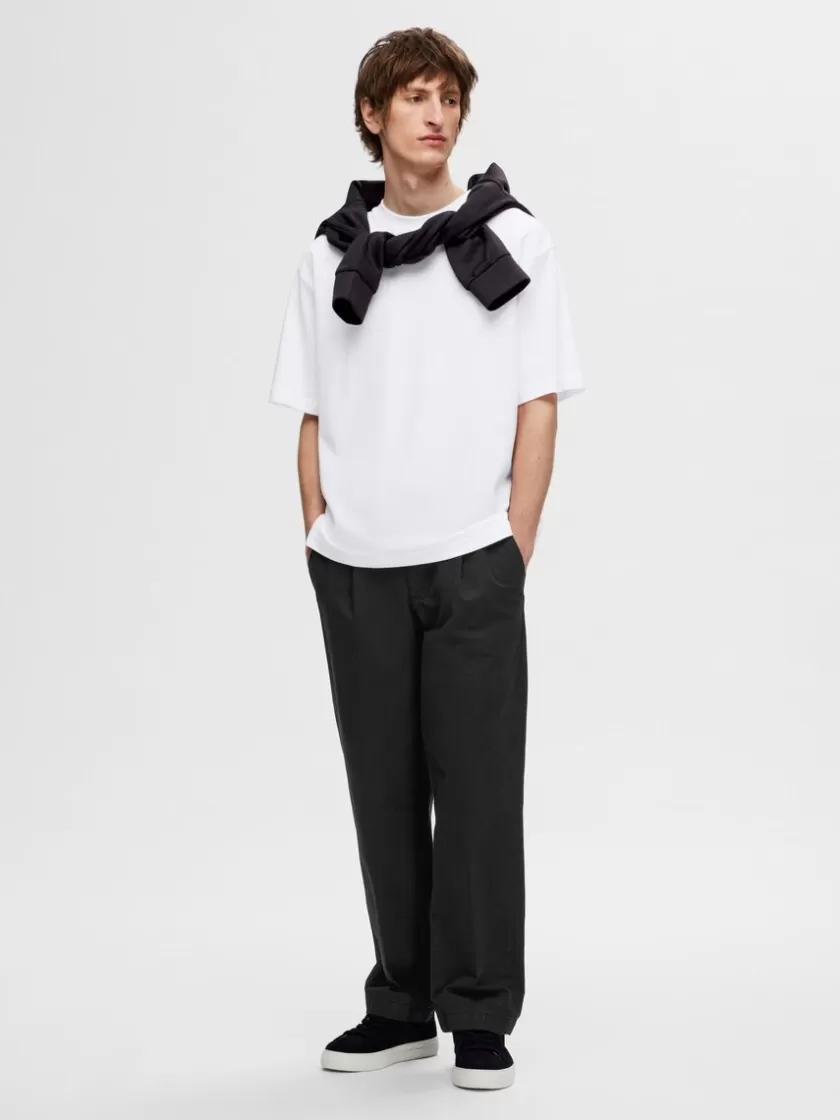 SELECTED 3 PAK T-SHIRT MED RUND HALS White Hot