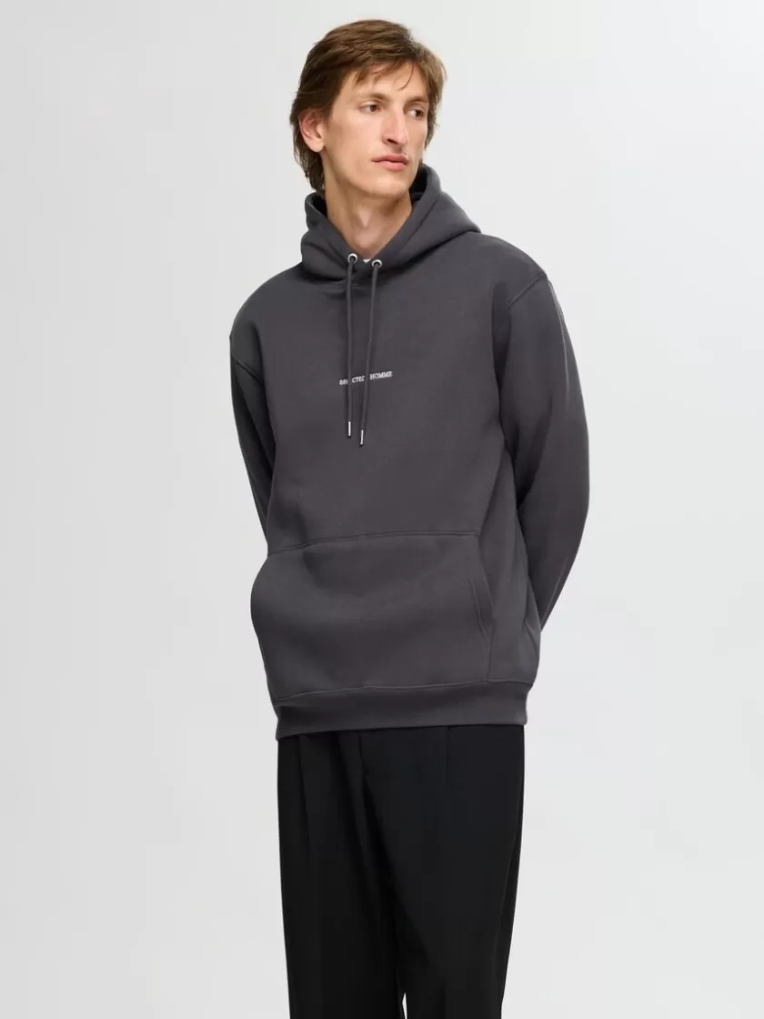 SELECTED BRODERET HOODIE Grey Outlet