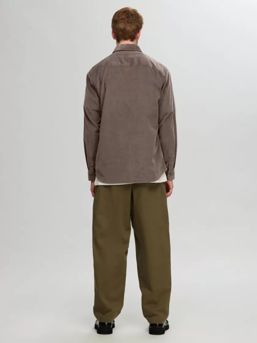 SELECTED CORDUROY SKJORTE Brown Discount