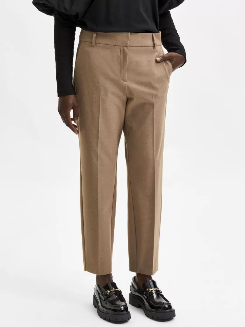 SELECTED CROPPED BUKSER Brown Flash Sale