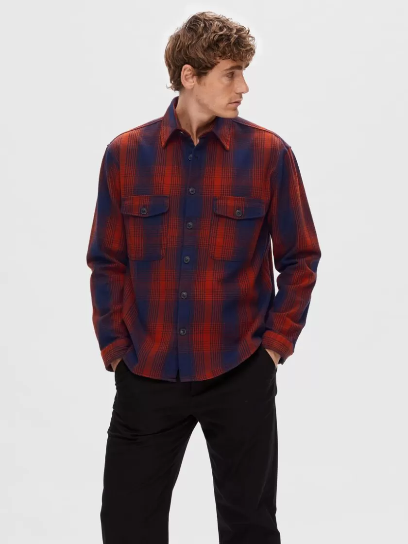 SELECTED FLANNEL OVERSHIRT Coloured Best