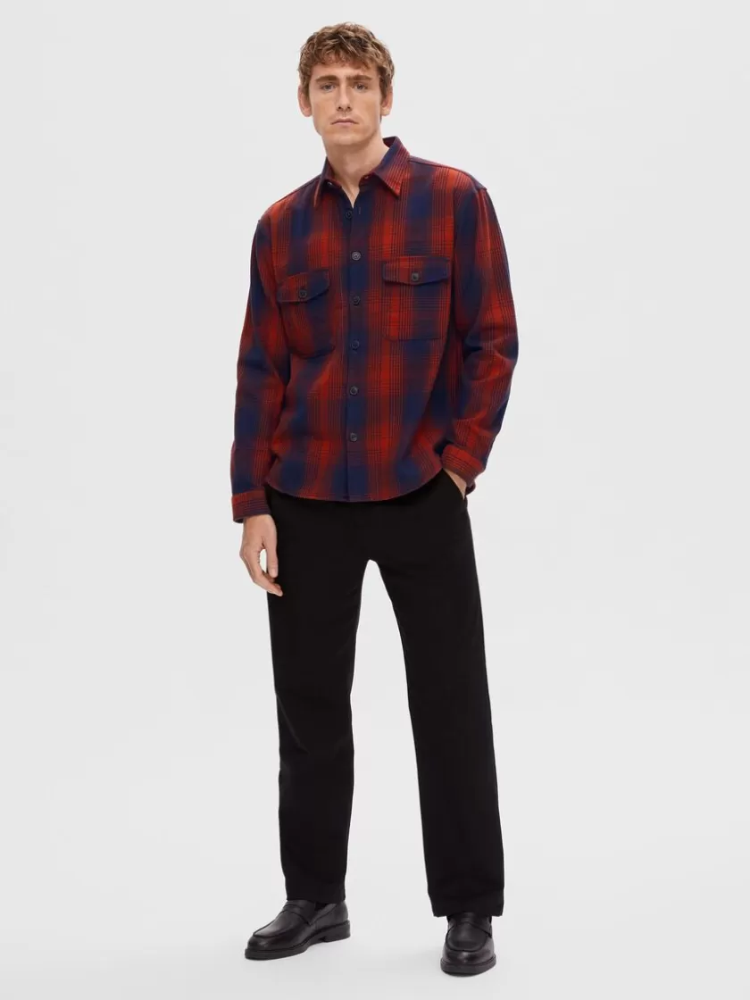 SELECTED FLANNEL OVERSHIRT Coloured Best