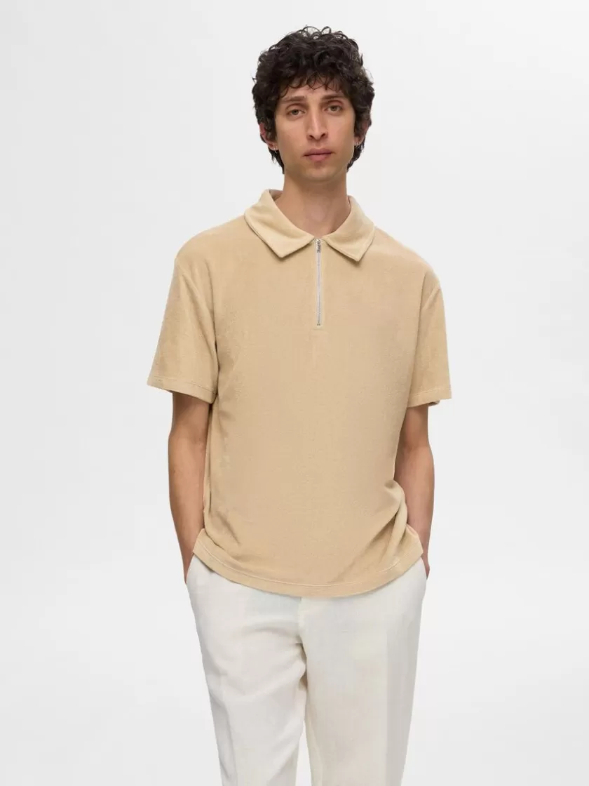 SELECTED FROTTÉ POLO Beige Store
