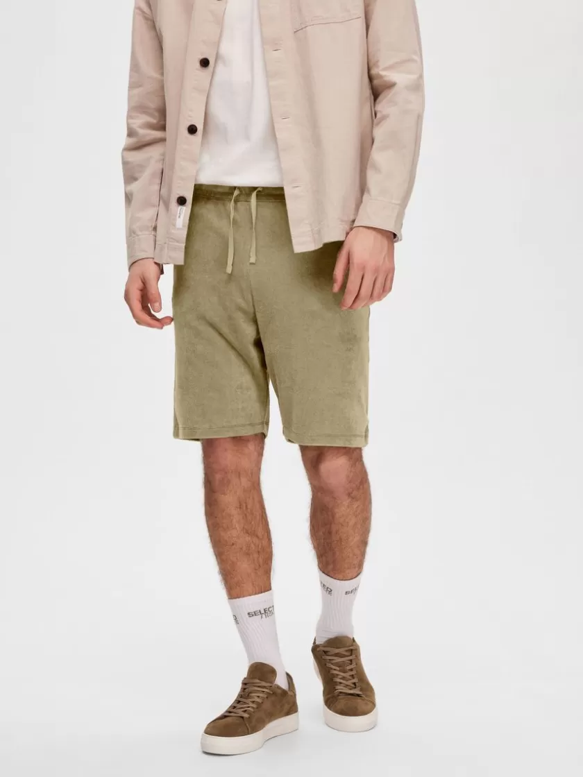 SELECTED FROTTÉ SHORTS Green Store