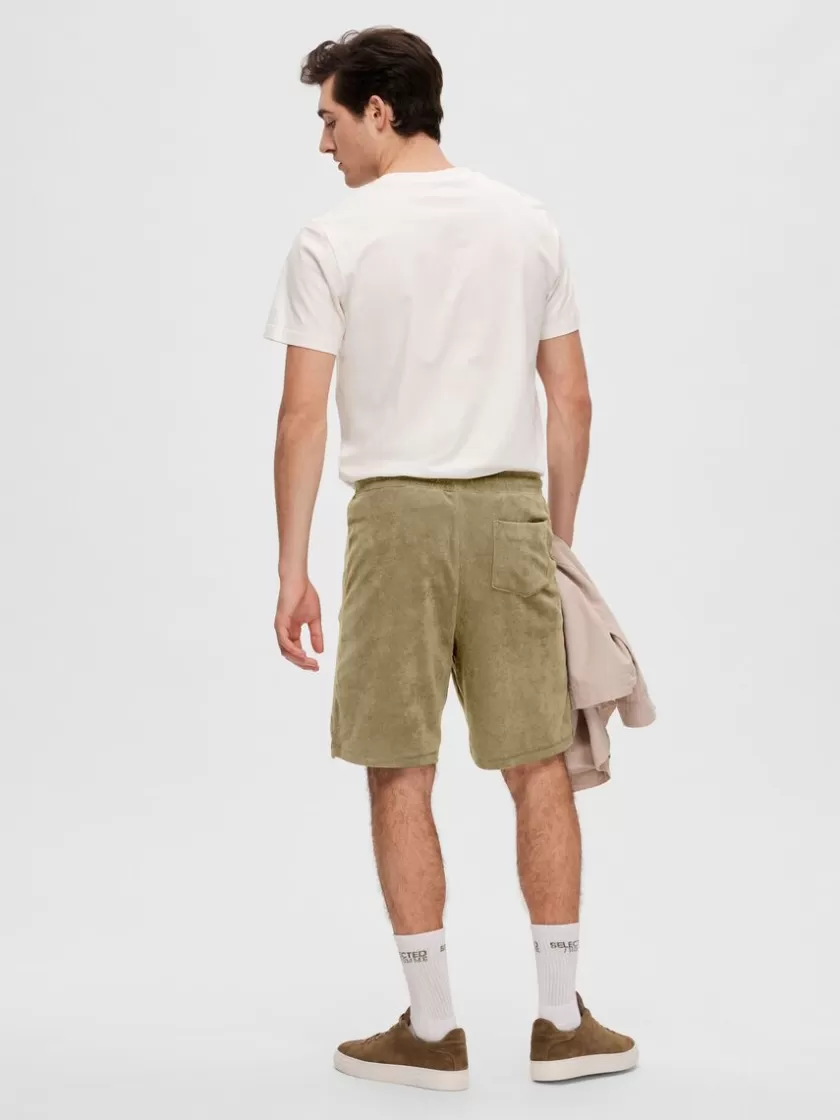 SELECTED FROTTÉ SHORTS Green Store