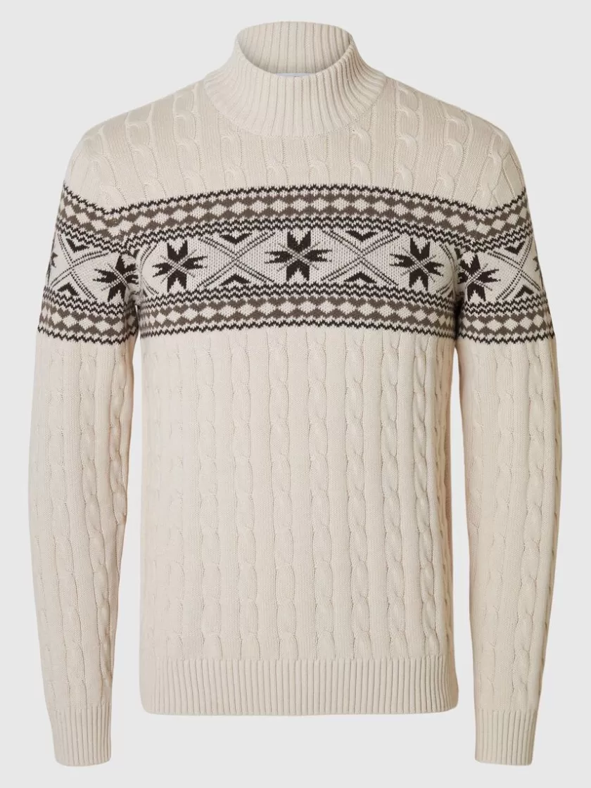 SELECTED - HØJ HALS JULESWEATER Yellow Discount