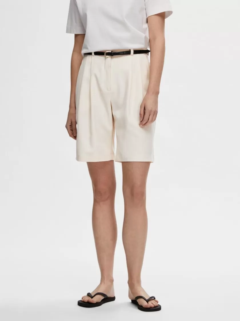 SELECTED HØJTALJET SHORTS Beige Shop