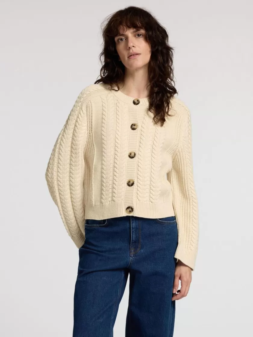 SELECTED KABELSTRIK CARDIGAN Beige Fashion