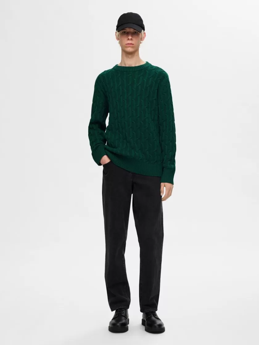 SELECTED KABELSTRIK STRIKTRØJE Green Sale