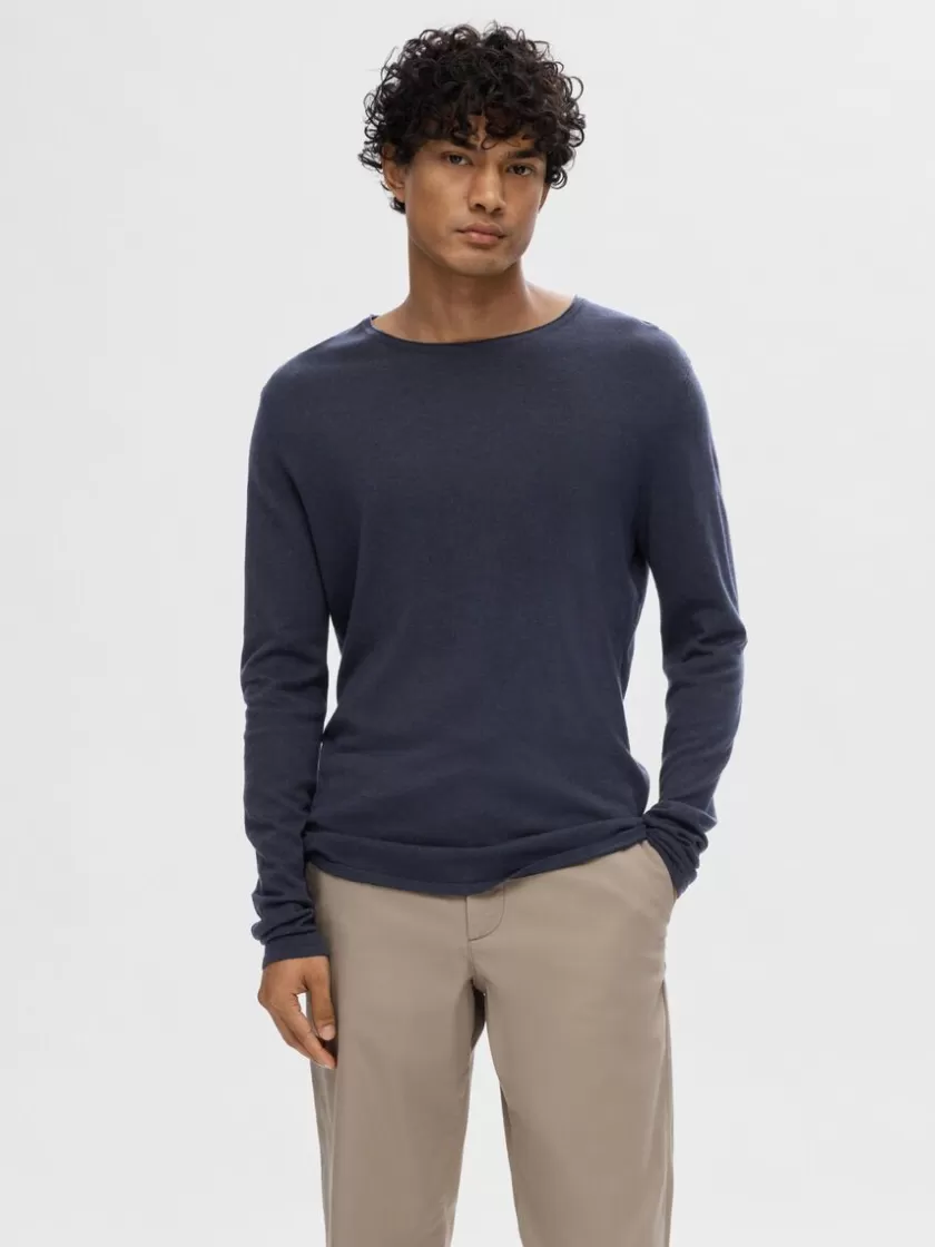 SELECTED LANGÆRMET PULLOVER Blue Best