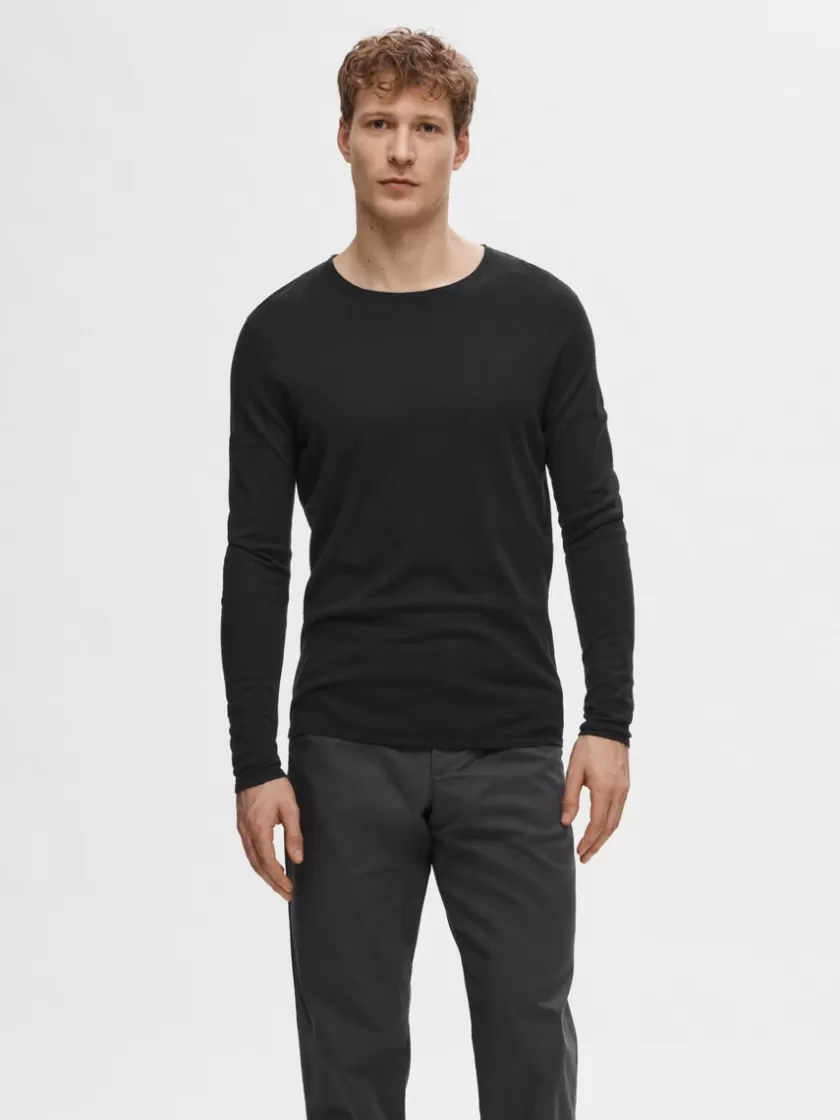 SELECTED LANGÆRMET PULLOVER Black Cheap