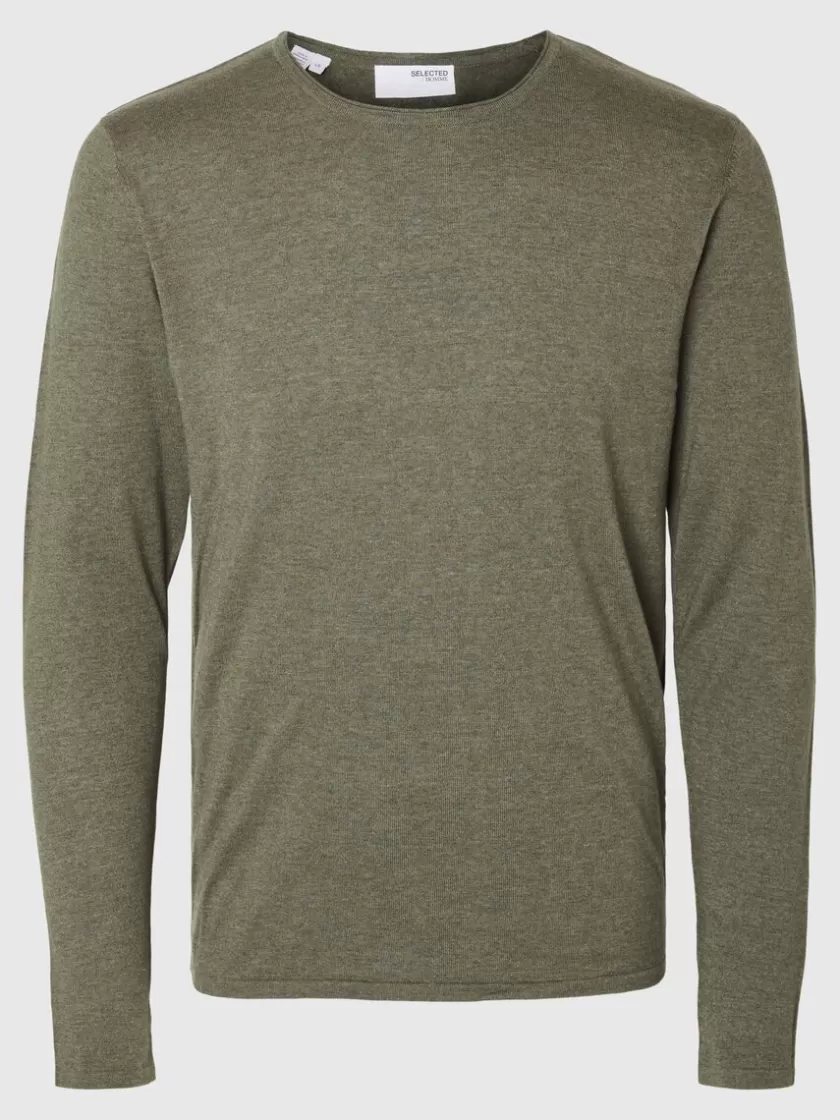 SELECTED LANGÆRMET PULLOVER Green Clearance