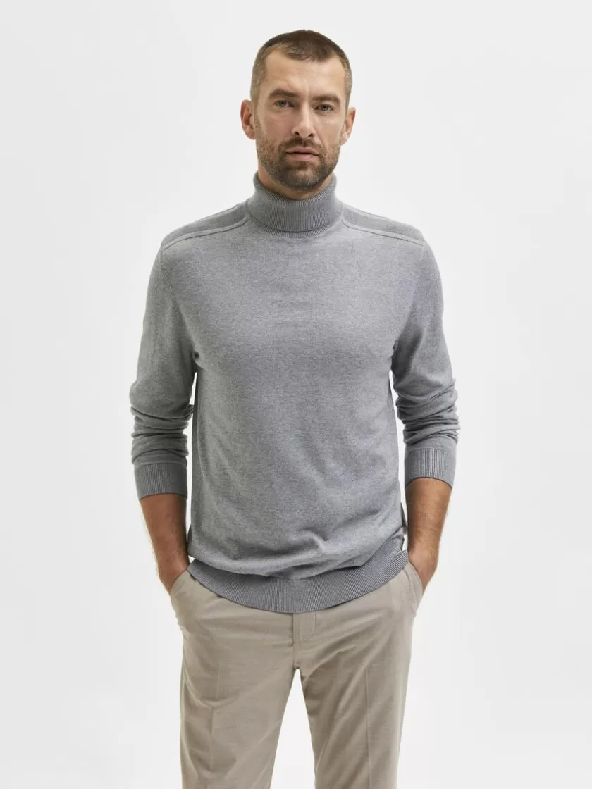 SELECTED LANGÆRMET RULLEKRAVE PULLOVER Grey New