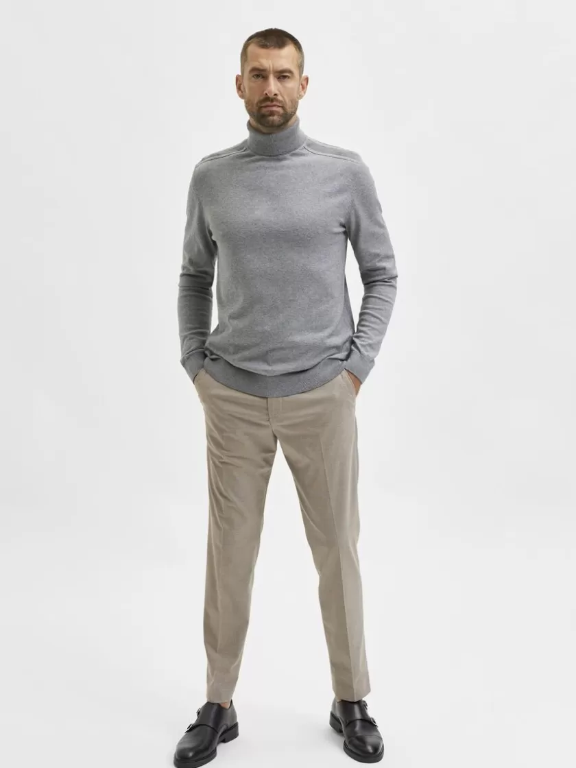 SELECTED LANGÆRMET RULLEKRAVE PULLOVER Grey New