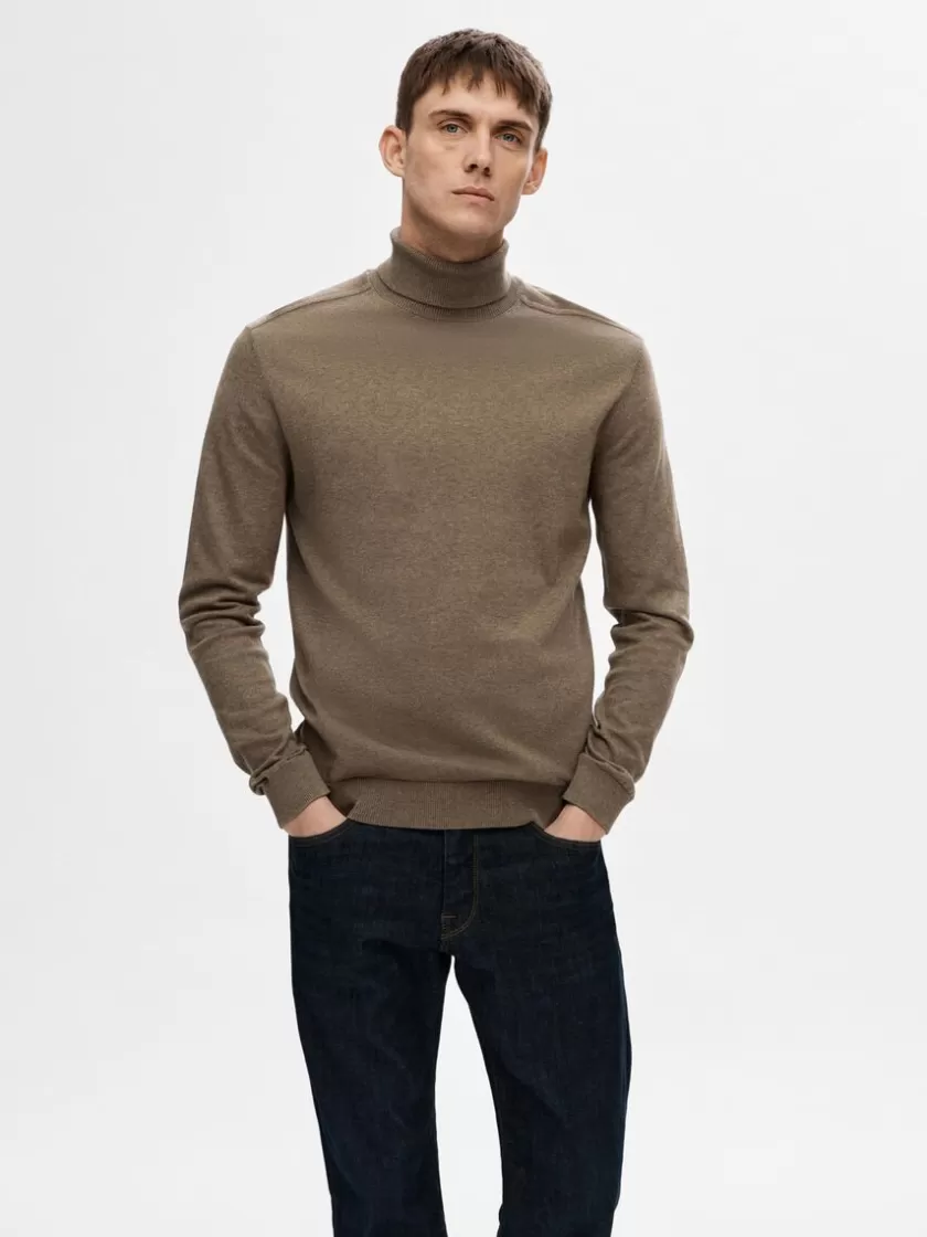 SELECTED LANGÆRMET RULLEKRAVE PULLOVER Brown Store