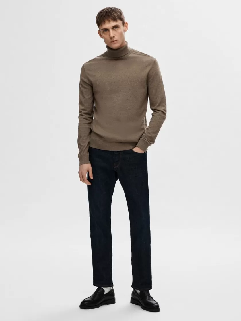 SELECTED LANGÆRMET RULLEKRAVE PULLOVER Brown Store