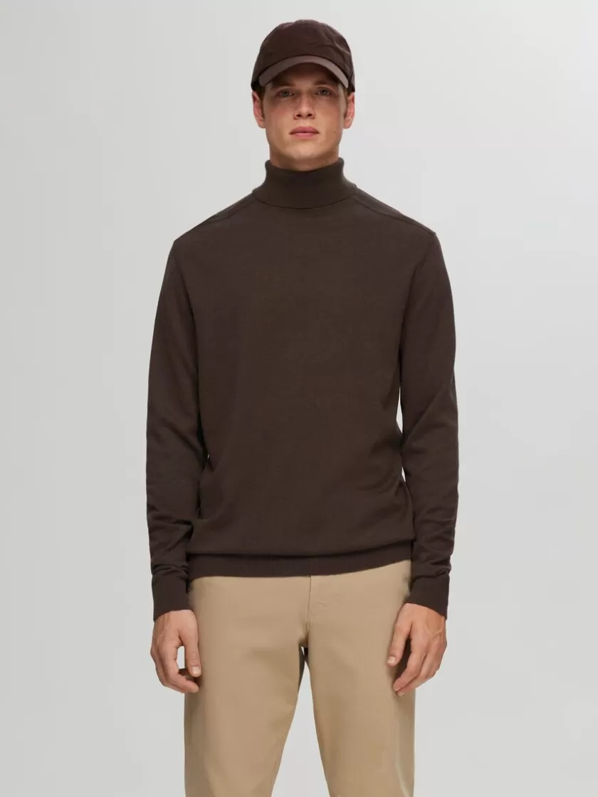 SELECTED LANGÆRMET RULLEKRAVE PULLOVER Brown Best Sale