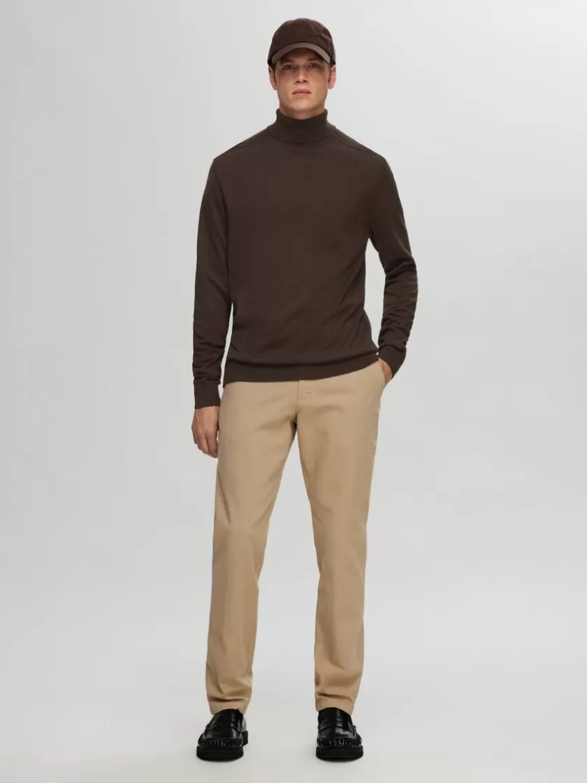 SELECTED LANGÆRMET RULLEKRAVE PULLOVER Brown Best Sale