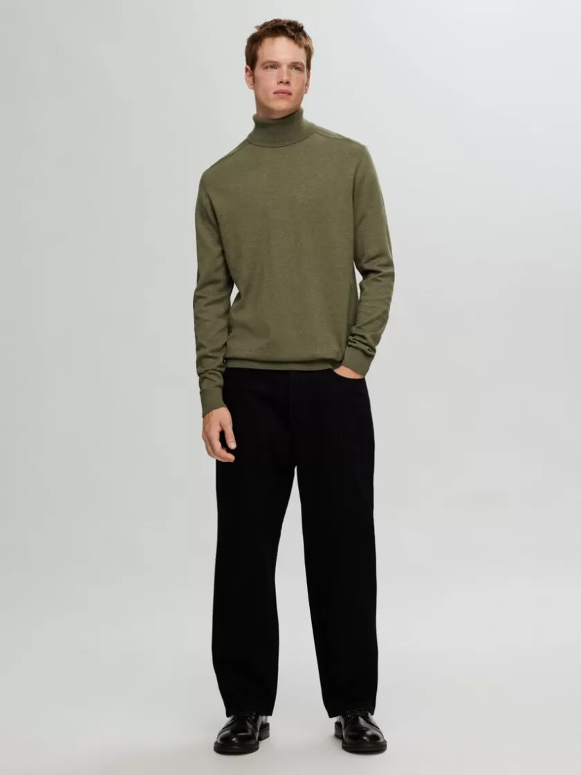 SELECTED LANGÆRMET RULLEKRAVE PULLOVER Green Store