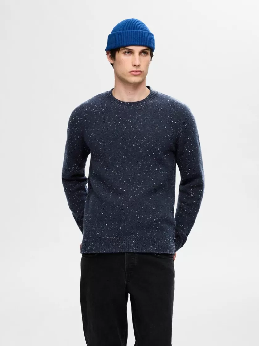 SELECTED LANGÆRMET SWEATER MED RUND HALS Blue Fashion