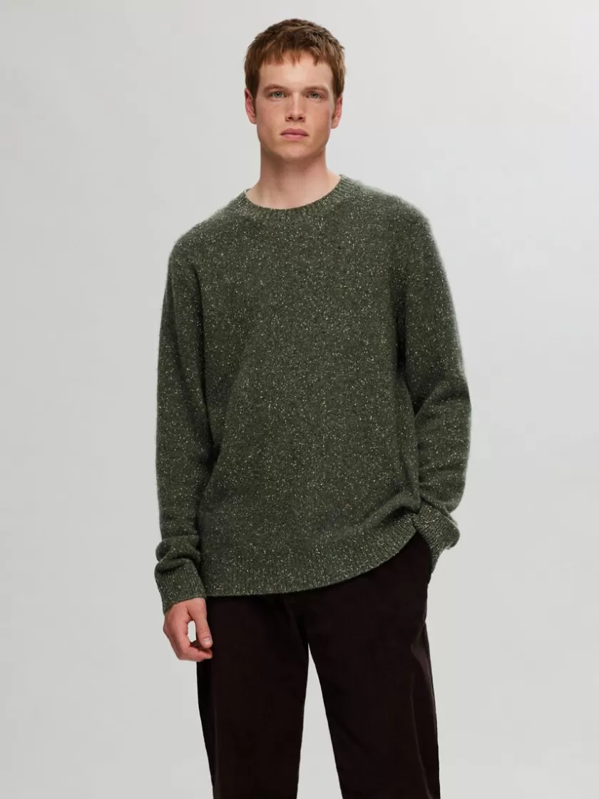 SELECTED LANGÆRMET SWEATER MED RUND HALS Green Discount