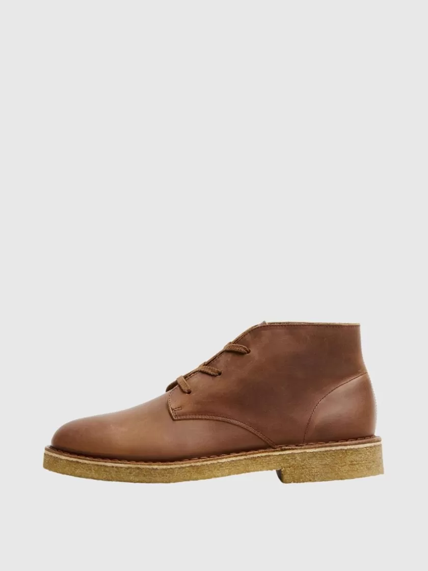 SELECTED LÆDER DESERT BOOTS Brown Cheap