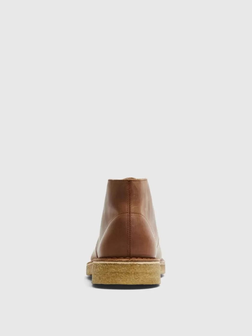 SELECTED LÆDER DESERT BOOTS Brown Cheap