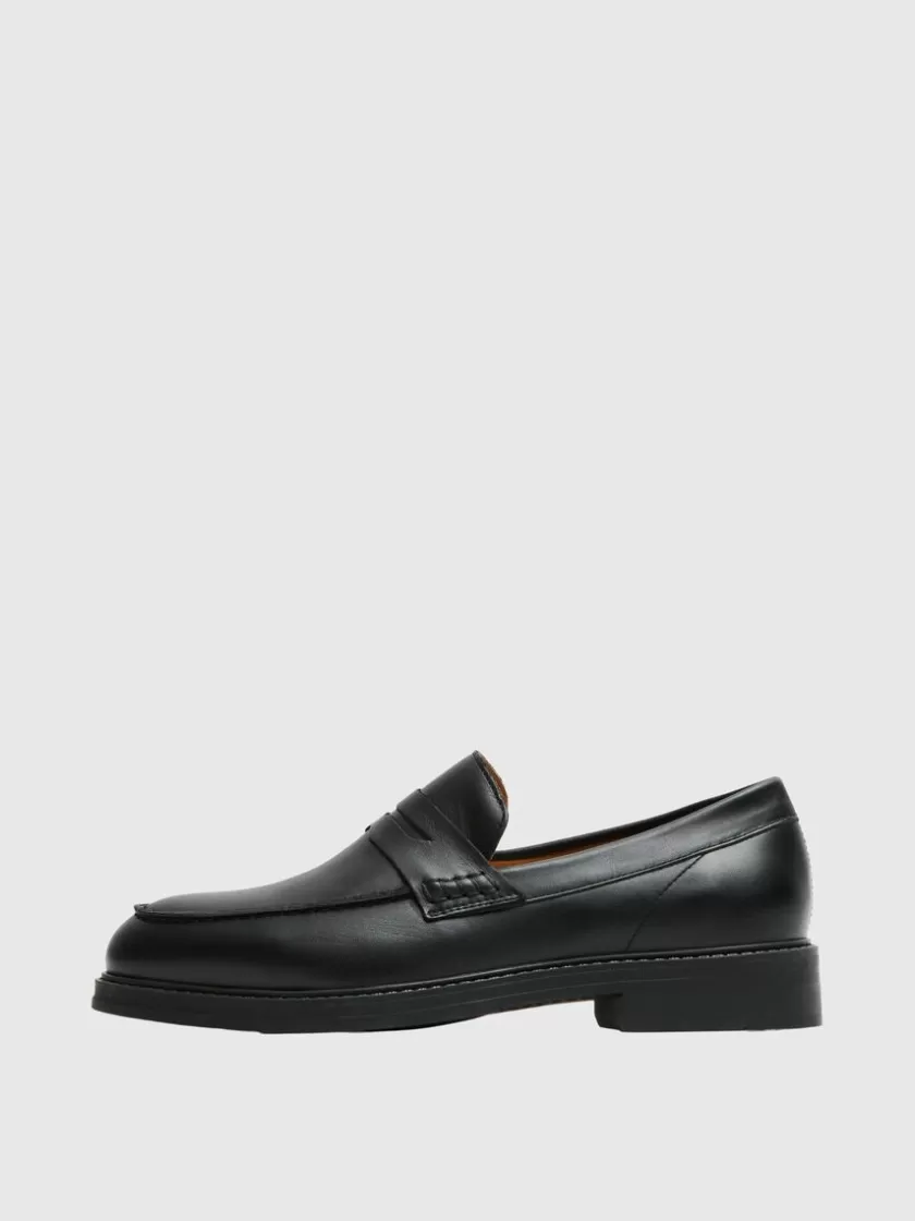 SELECTED LÆDER LOAFERS Black Clearance