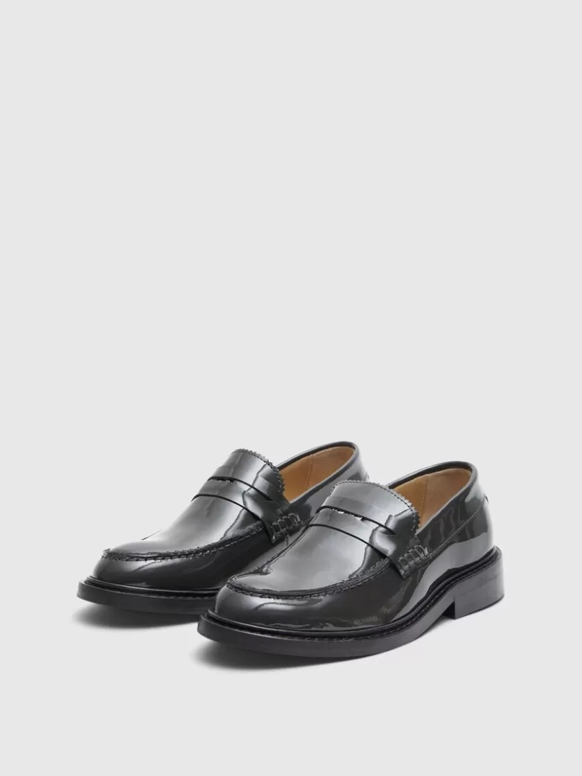 SELECTED LÆDER LOAFERS Grey Discount