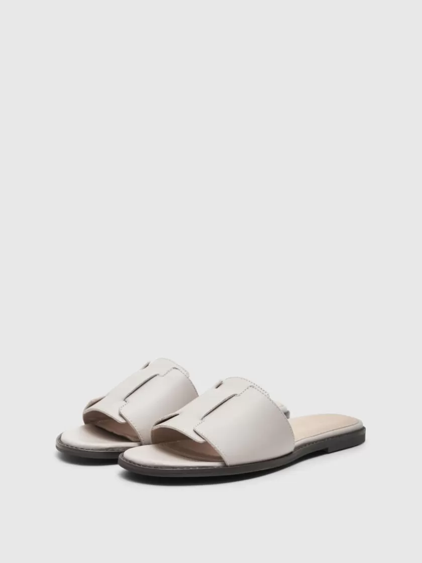 SELECTED LÆDER SANDALER Beige Flash Sale