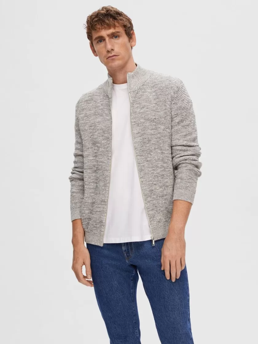 SELECTED LYNLÅS CARDIGAN Grey Hot