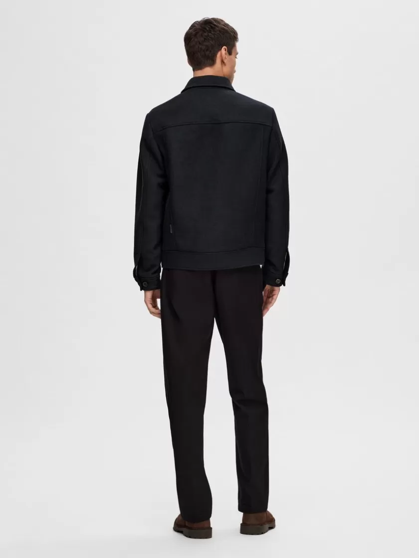 SELECTED LYNLÅS KORT JAKKE Black Flash Sale