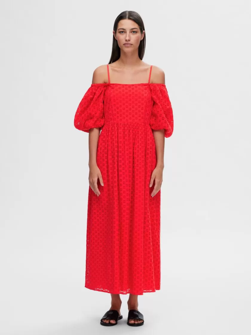 SELECTED OFF-SHOULDER MAXIKJOLE Red Clearance