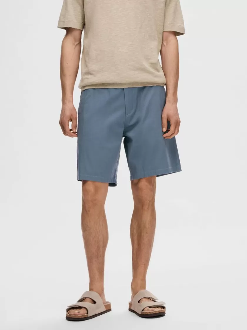 SELECTED REGULAR FIT FLEX SHORTS Blue Clearance