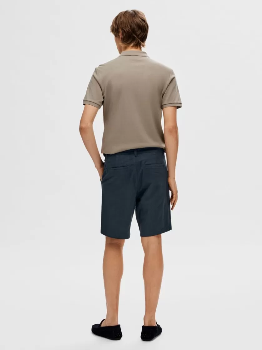 SELECTED REGULAR FIT FLEX SHORTS Blue Sale