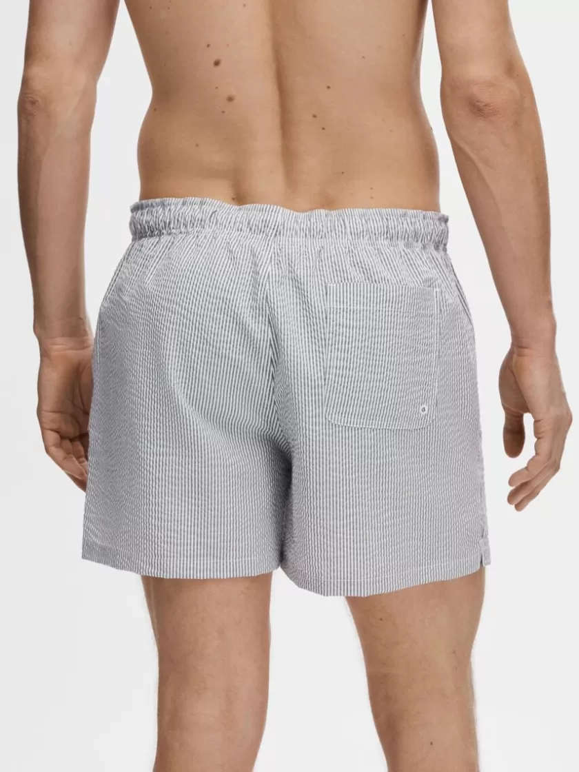 SELECTED SEERSUCKER BADESHORTS Blue Outlet