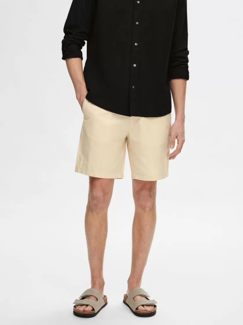 SELECTED SEERSUCKER SHORTS Beige Store