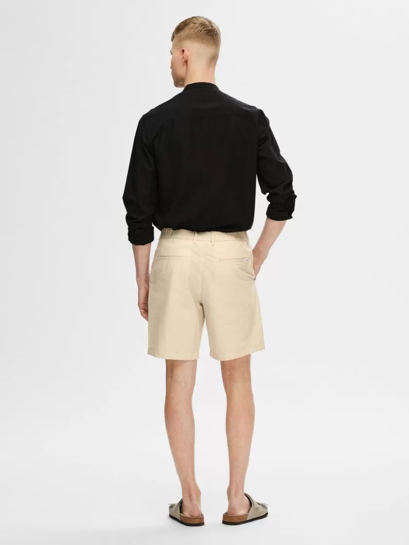 SELECTED SEERSUCKER SHORTS Beige Store