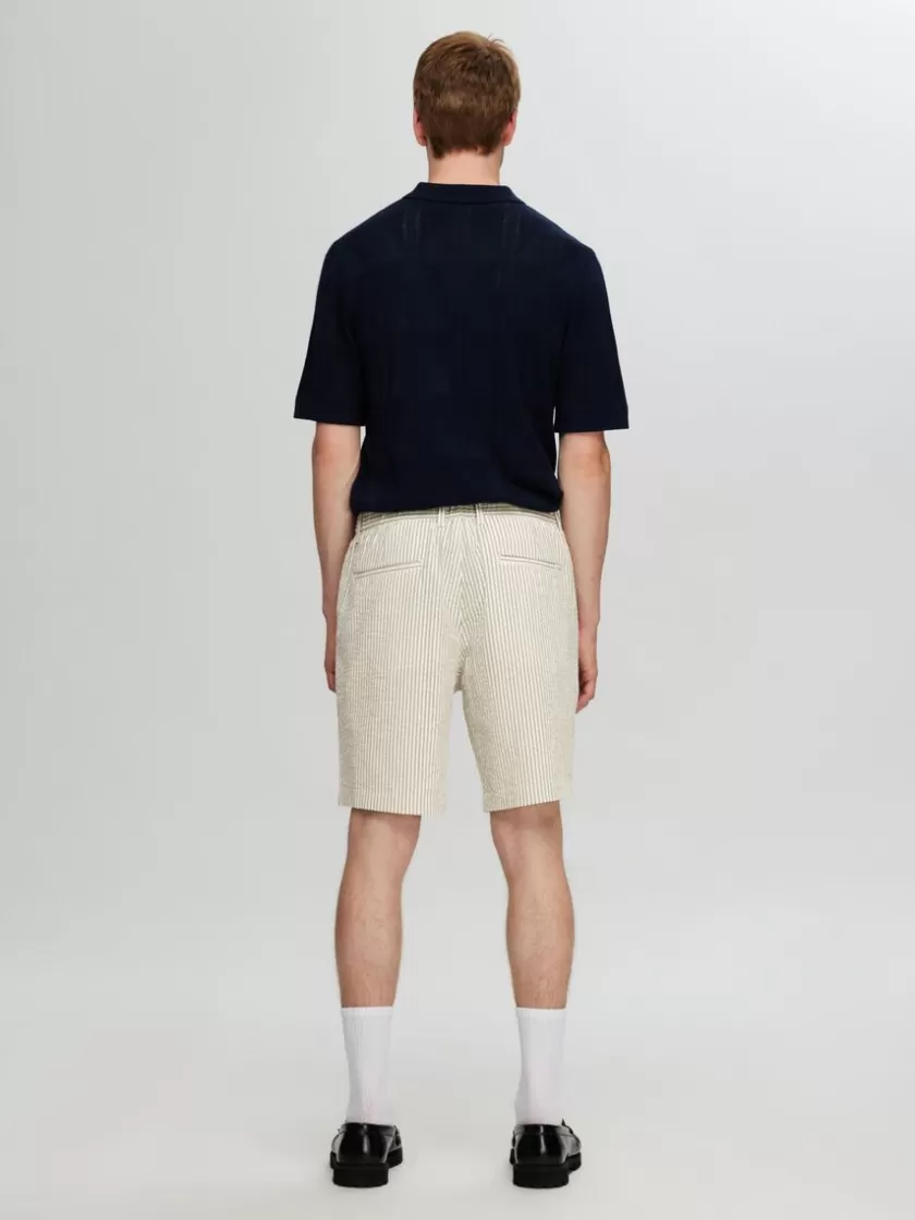 SELECTED SEERSUCKER SHORTS Green Flash Sale