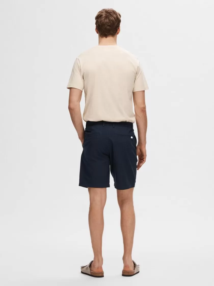 SELECTED SEERSUCKER SHORTS Blue Clearance