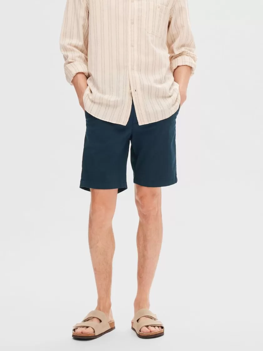 SELECTED SLIM-FIT CHINOSHORTS Blue Online